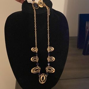 Black necklace with matching earrings never worn